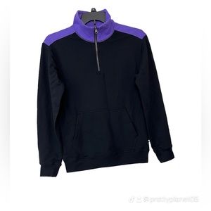 Men Edgar+Ash  Fleece Pullover Quarter Zip Mock Neck Long Sleeve Shirt Small NWT